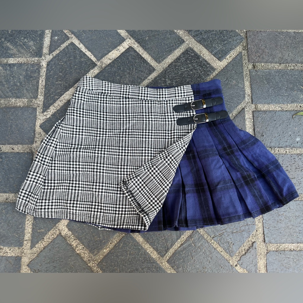 Forever 21 Two Tone Plaid Skirt